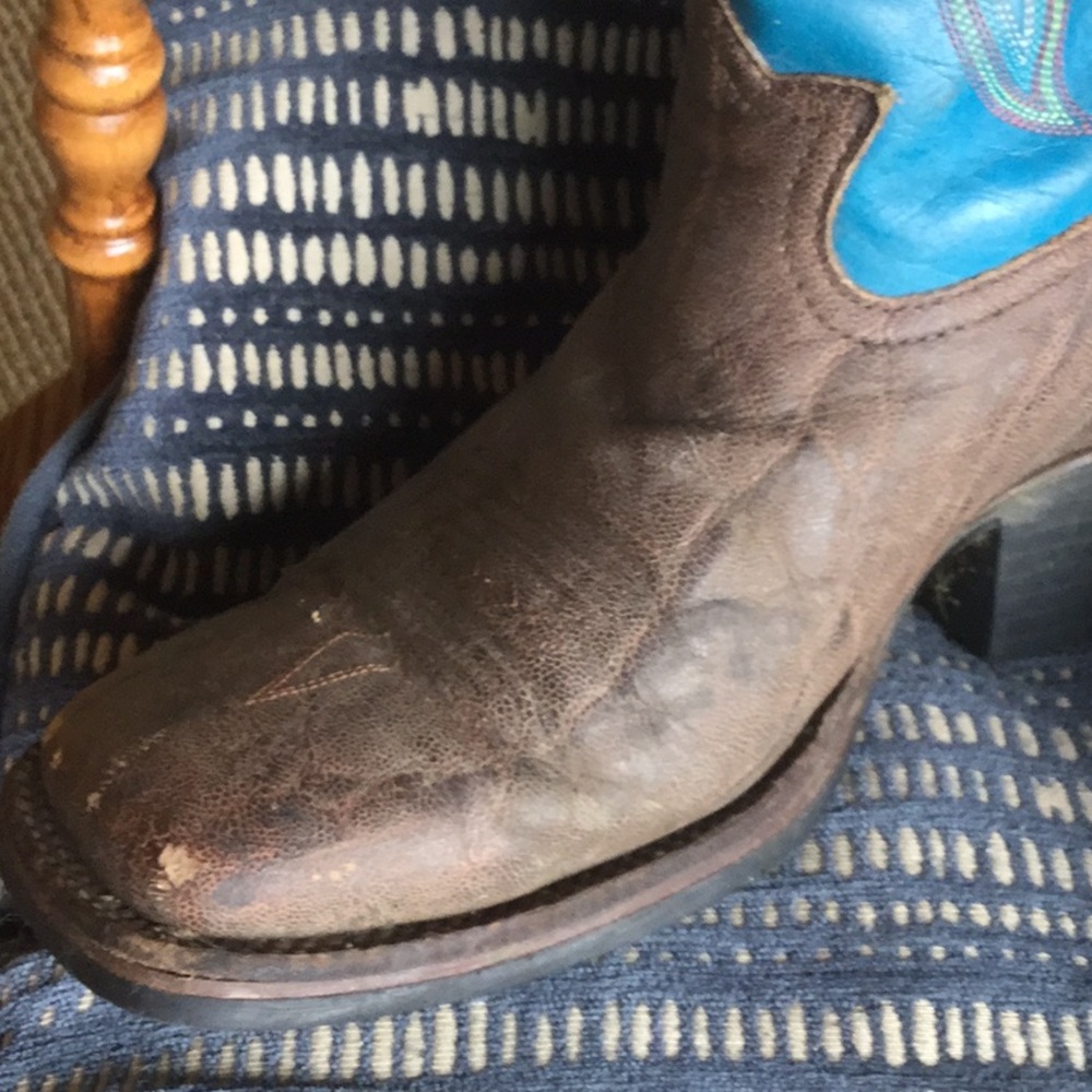 Tony lama buckaroo cowboy rodeo boots western ranch equestrian cowgirl roper - Picture 4 of 12